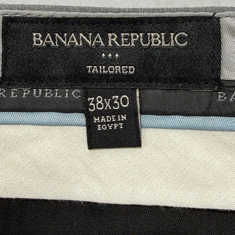 Banana Republic Mens Tailored Fit Suit 46R 38x30 Light Heather Grey 2 Piece Set